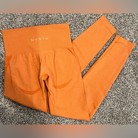 NVGTN Sunset Orange Contour Seamless Leggings XS - Picture 1 of 1